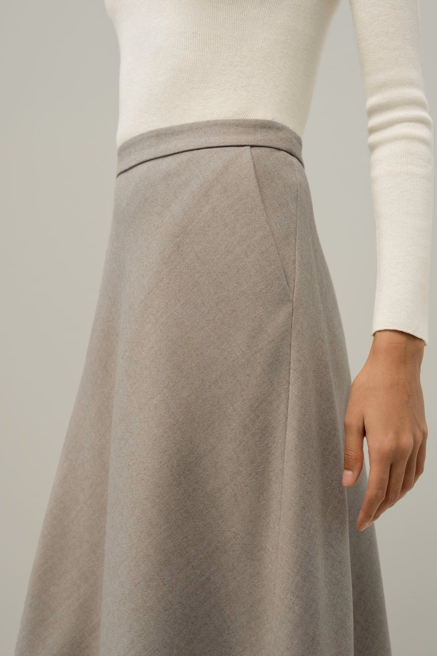 Mottled Silk-Wool A-Line Rock