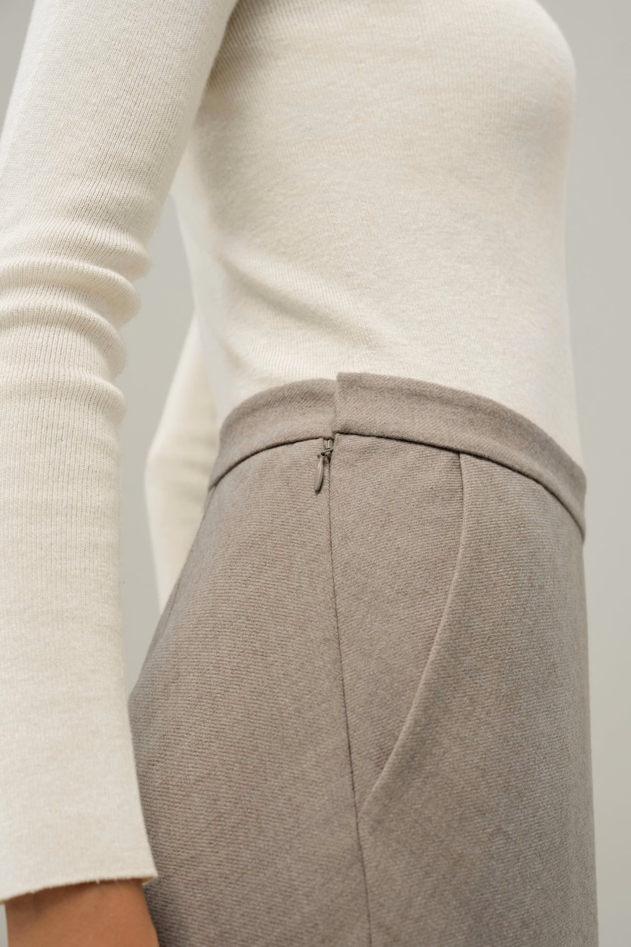 Mottled Silk-Wool A-Line Rock
