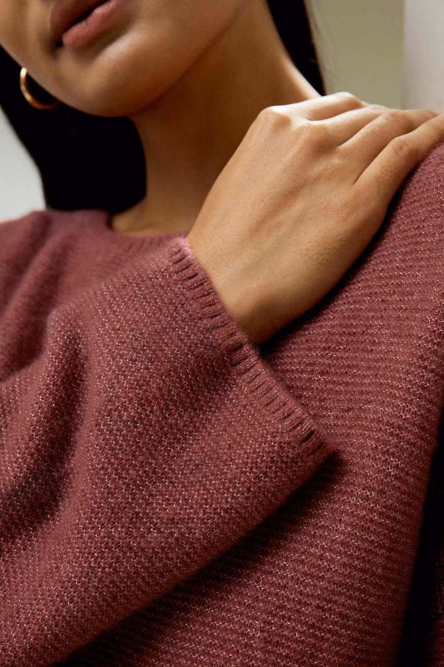 Entspannt geschnittenes Sweatshirt aus Seiden-Kaschmir-Mischung mit überschnittenen Schultern
