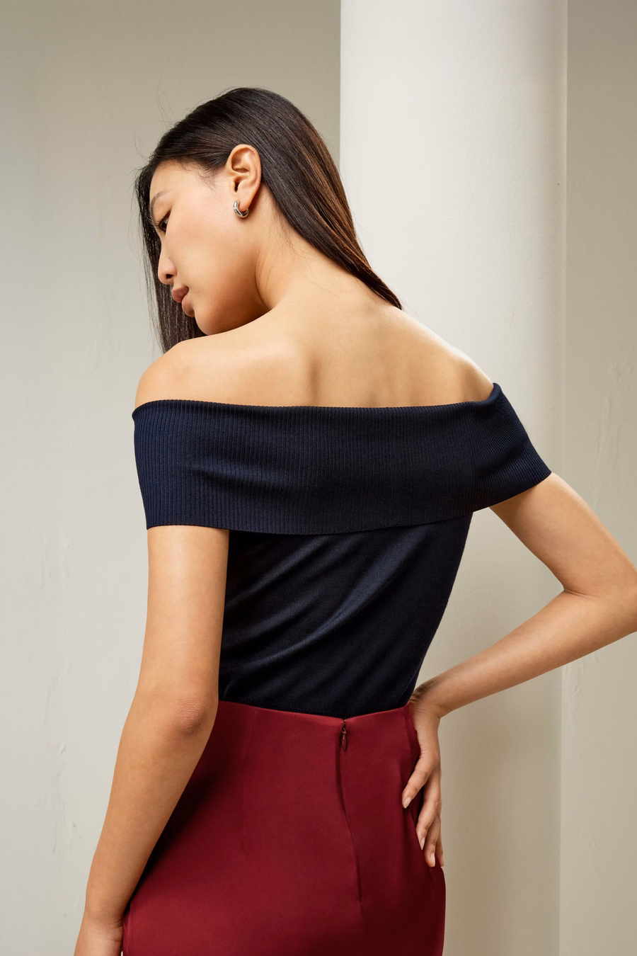 Off-Shoulder-Seidentop