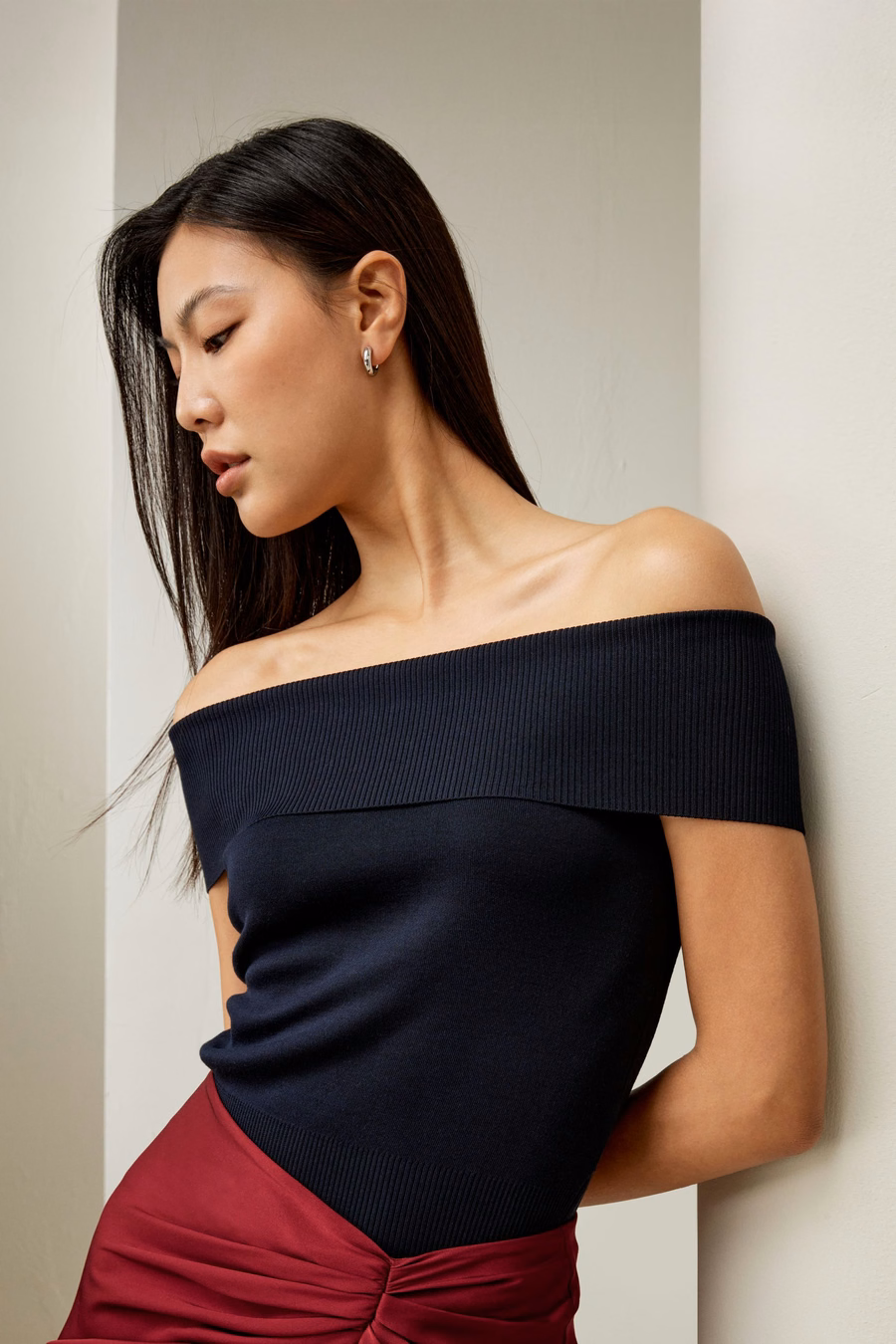 Off-Shoulder-Seidentop