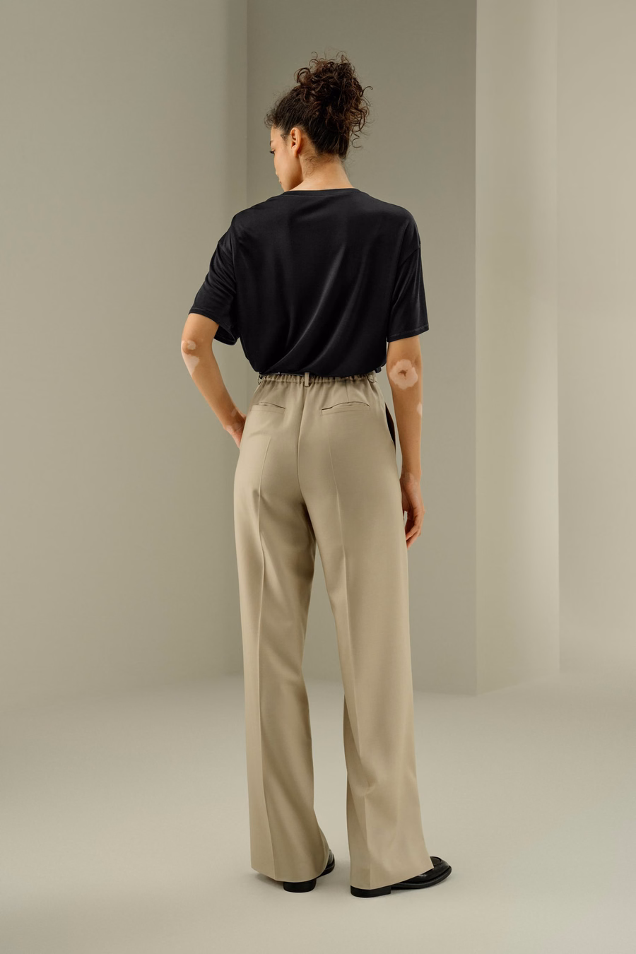 Wollseidenmischung Gerade Hose