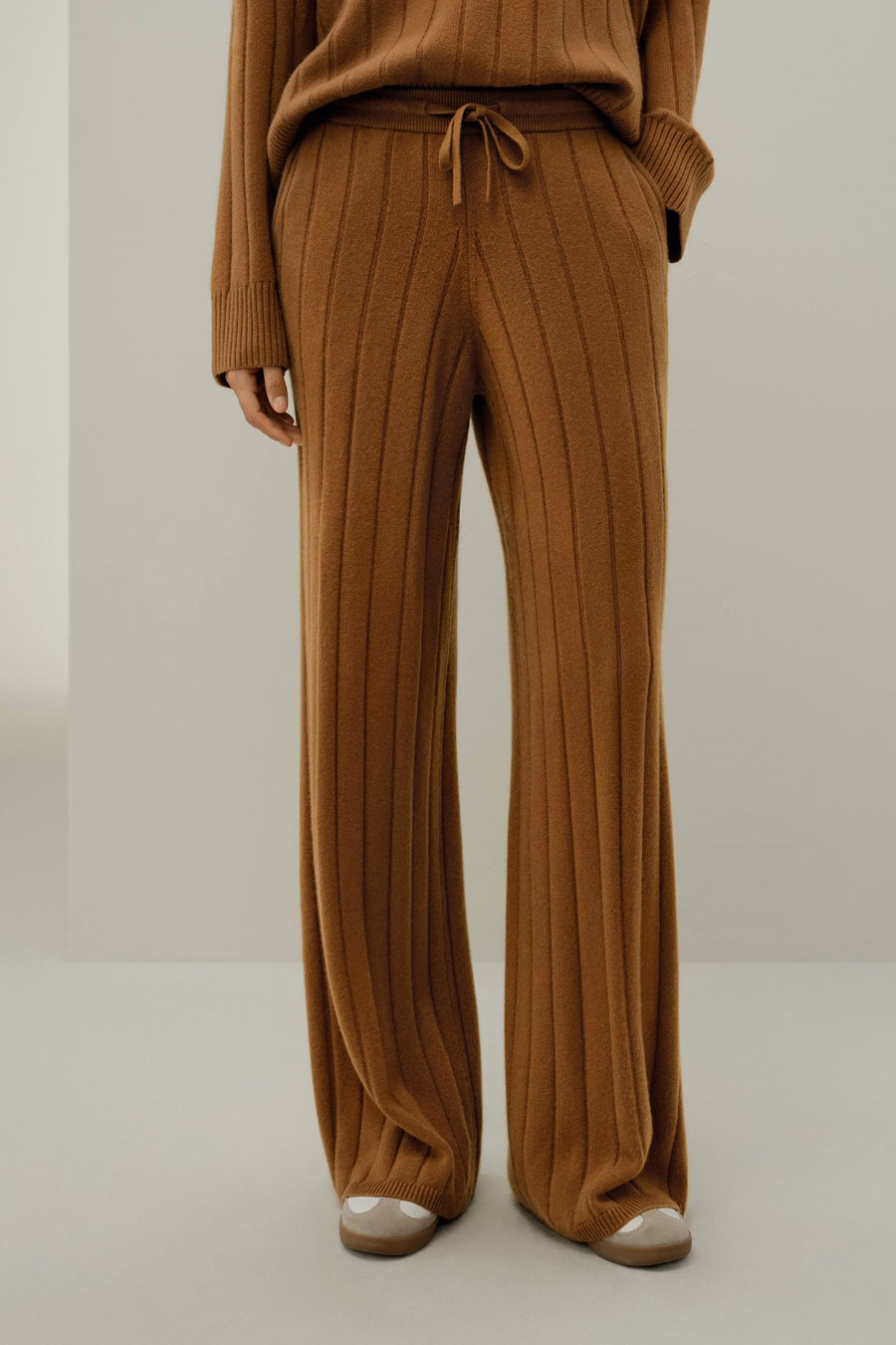 Gerippte Weite-Hose