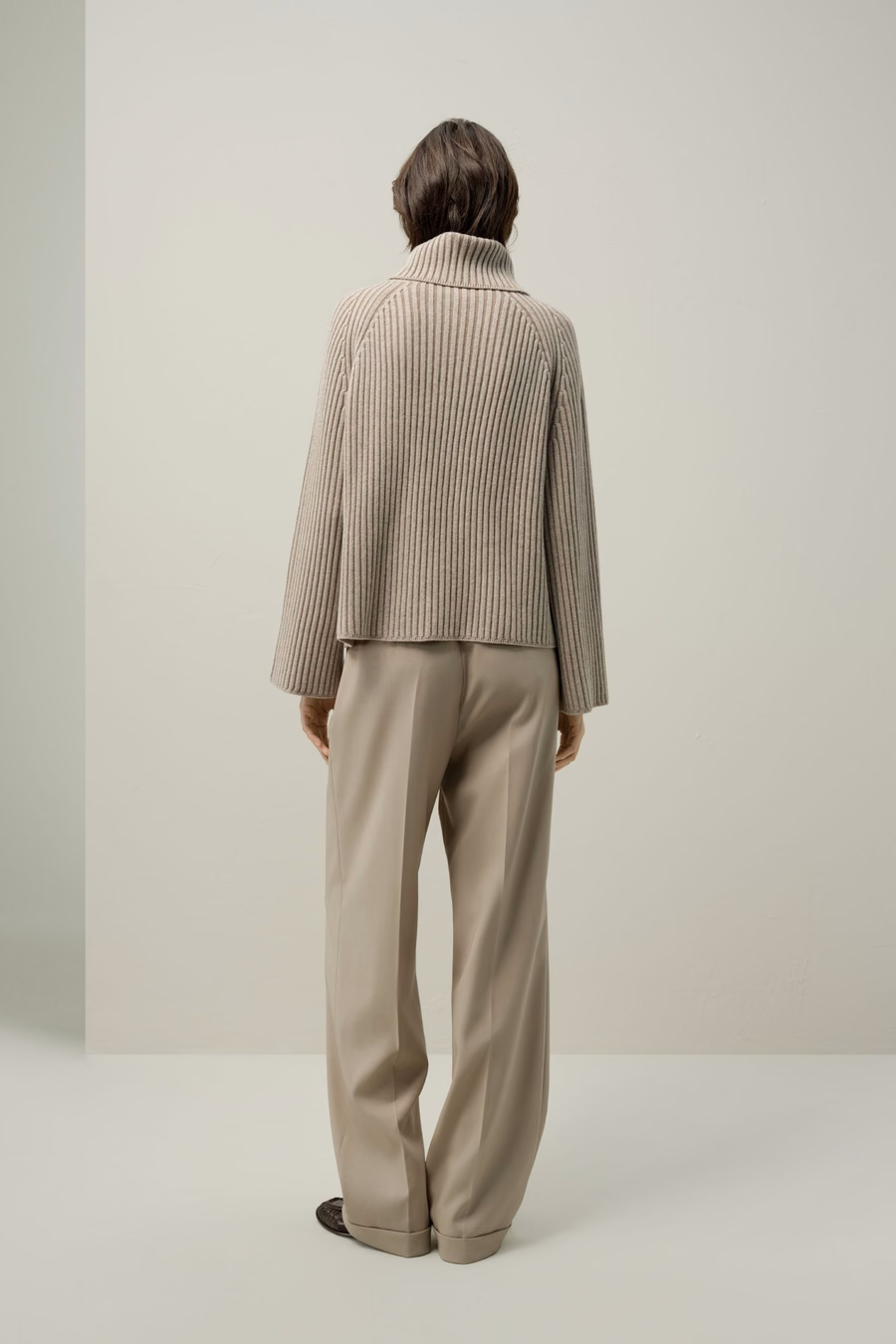 Wool Cashmere Blend Turtleneck Sweater