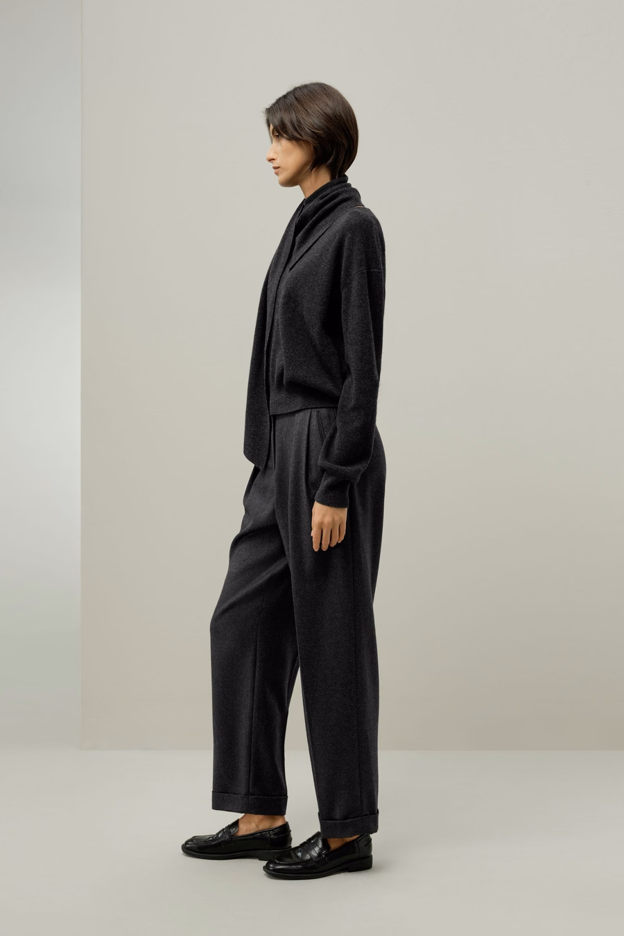 Bowtie-Kragen Wolle-Kashmir Pullover