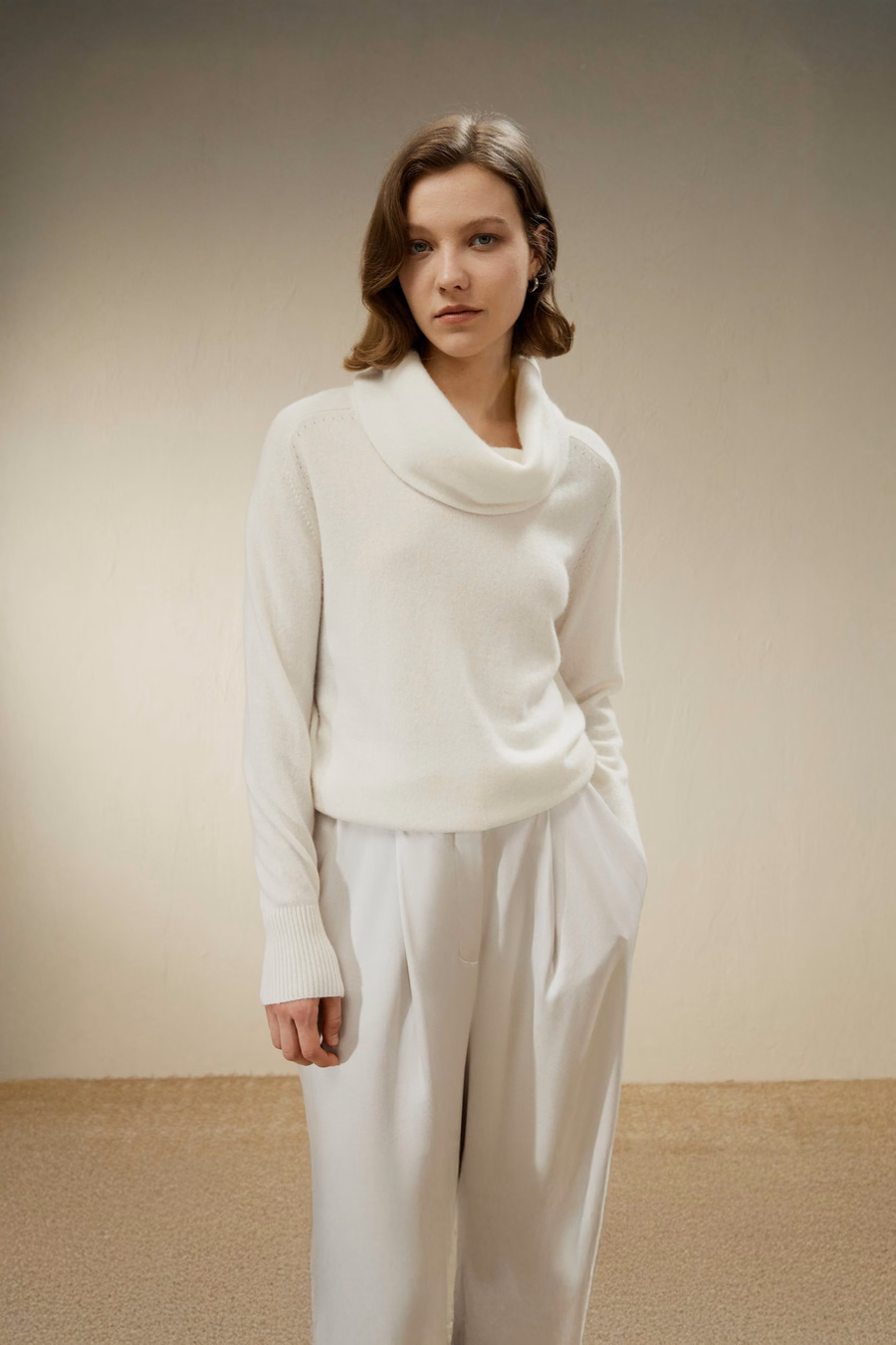 Cashmere Cowl Neck Sweater