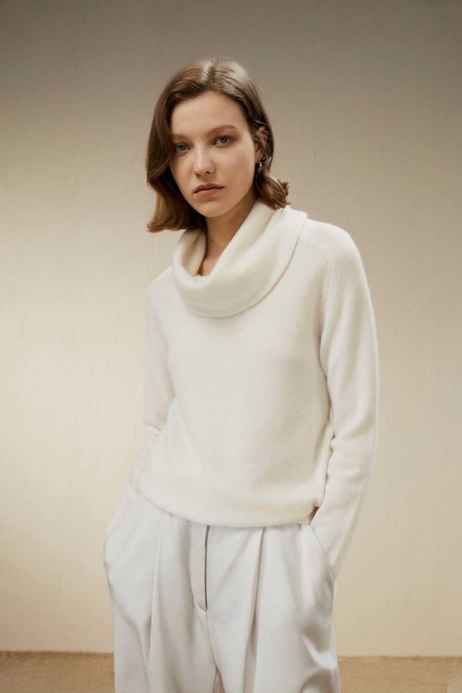 Cashmere Cowl Neck Sweater