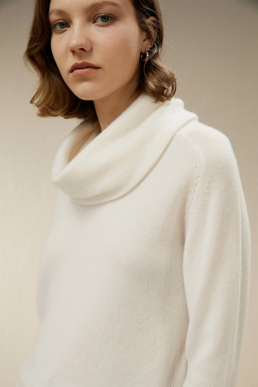 Cashmere Cowl Neck Sweater
