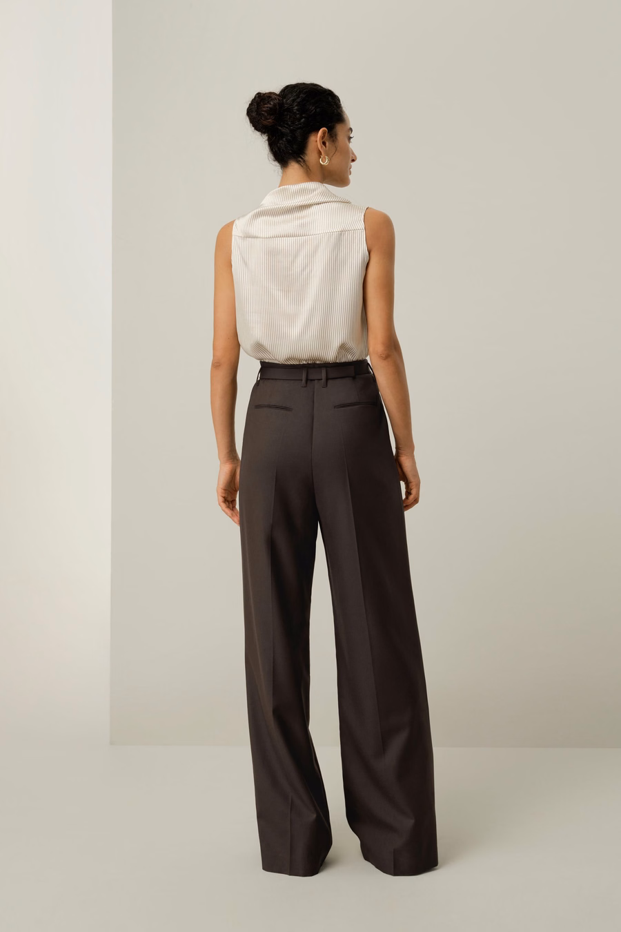 Seidenwolle Hohe Taille Weite Hose