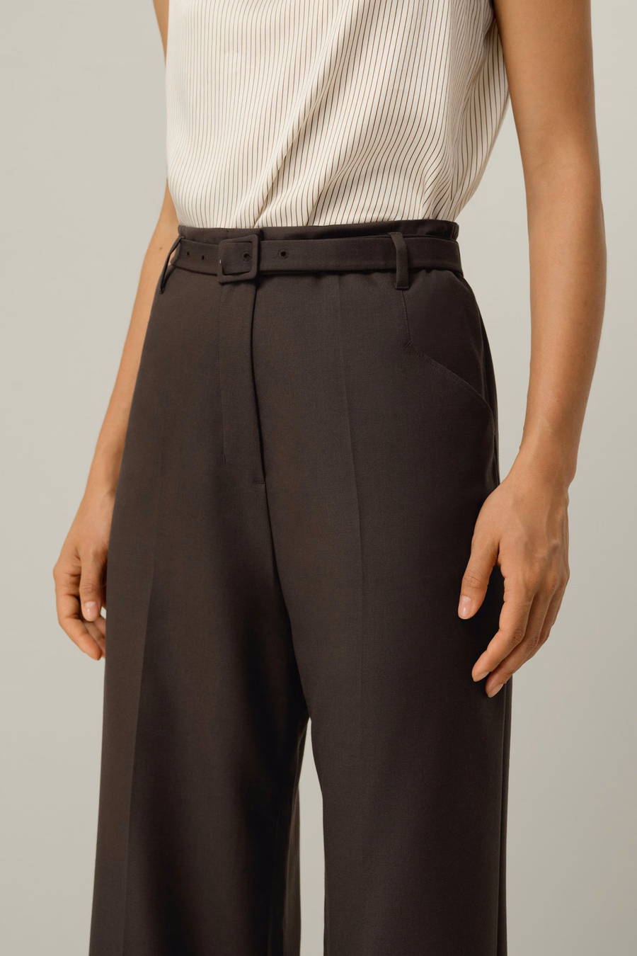 Seidenwolle Hohe Taille Weite Hose