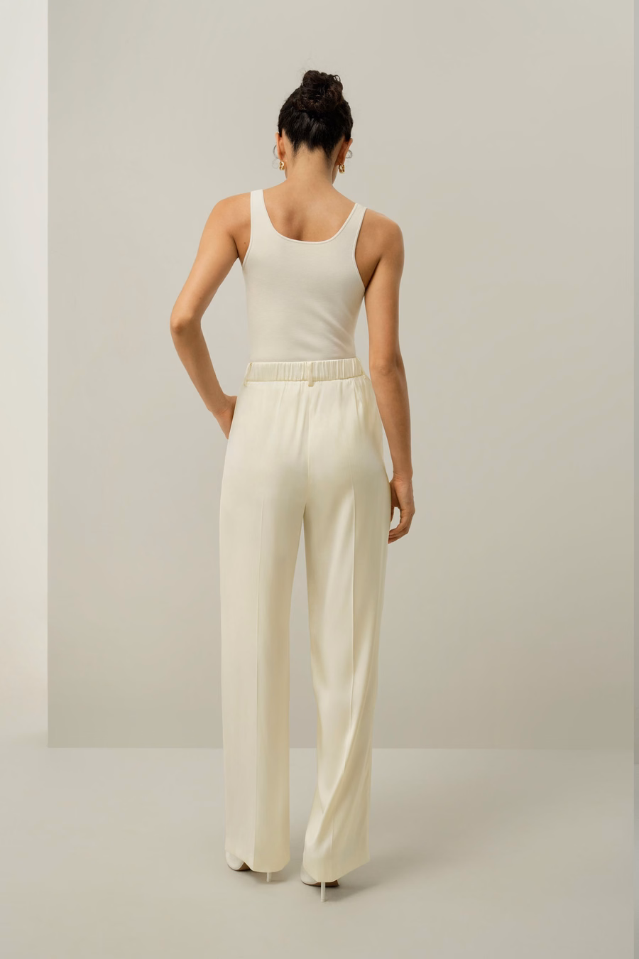 Wendbare Charmeuse-Hose mit geradem Bein