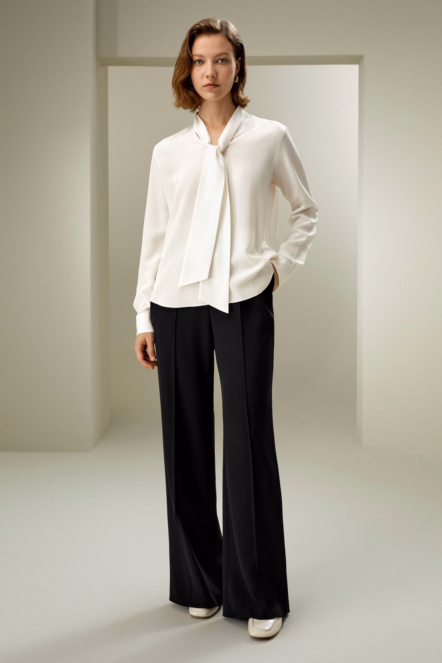 Seiden-Fliege-Bluse