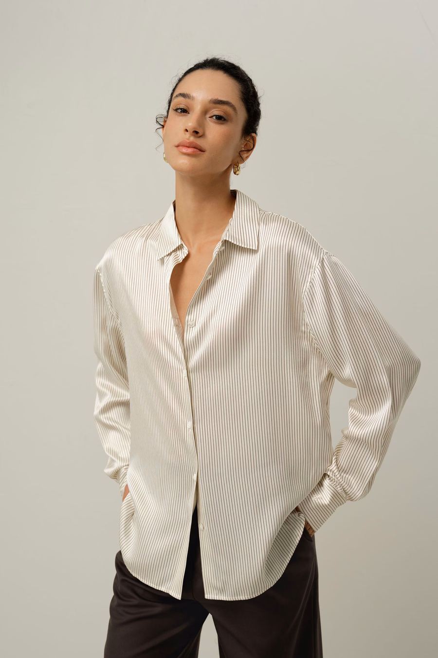 Seide Charmeuse Pinstripe Shirt