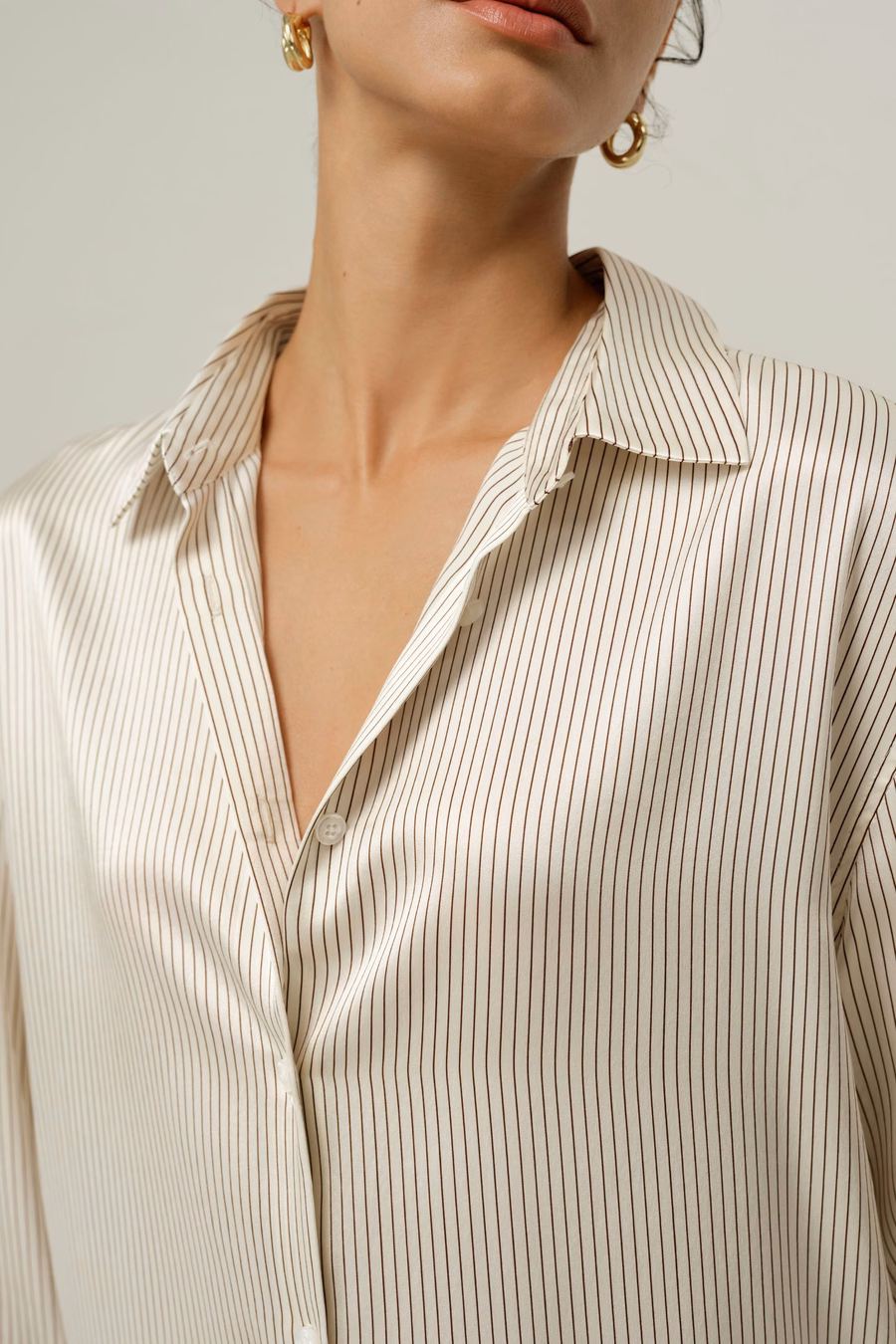 Seide Charmeuse Pinstripe Shirt