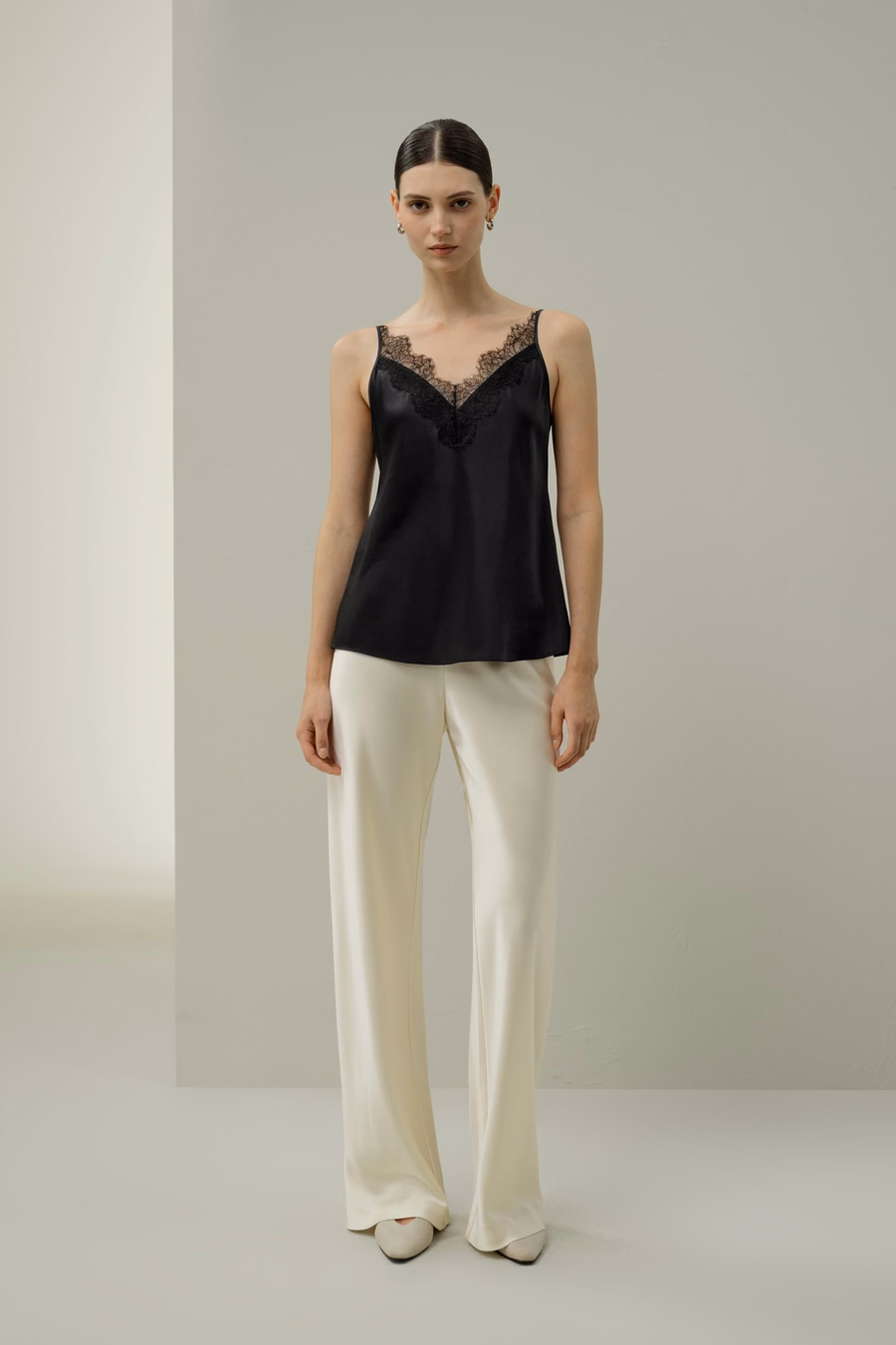 Spitzenbesetzte Seiden-Camisole