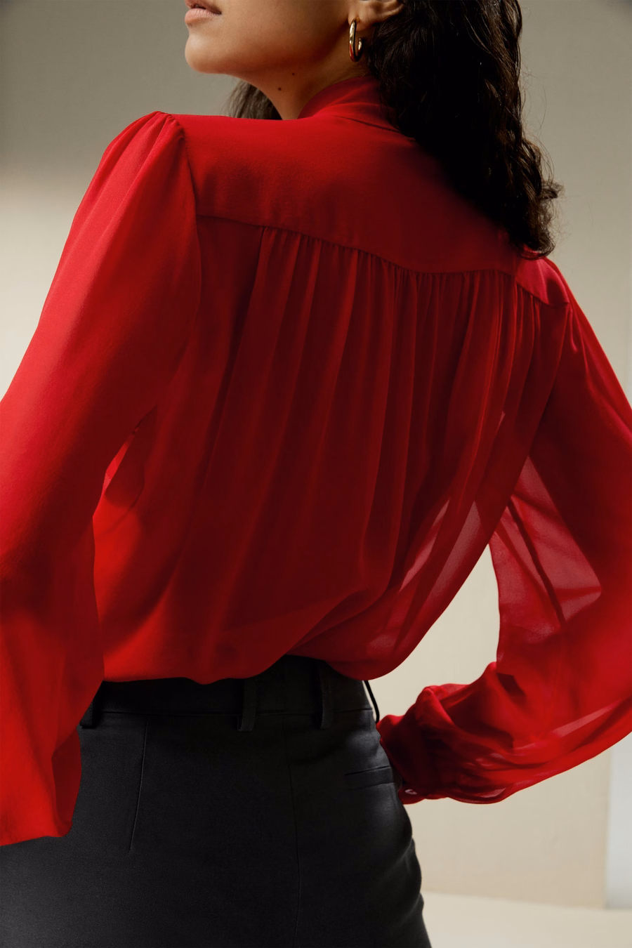 Fliege Seiden-Jasmin-Bluse