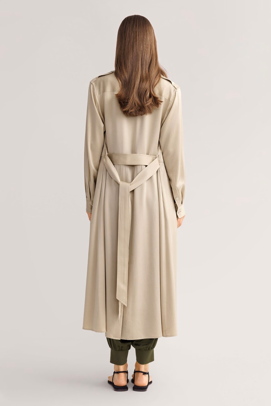 Sand-washed Pocket Trench Dress
