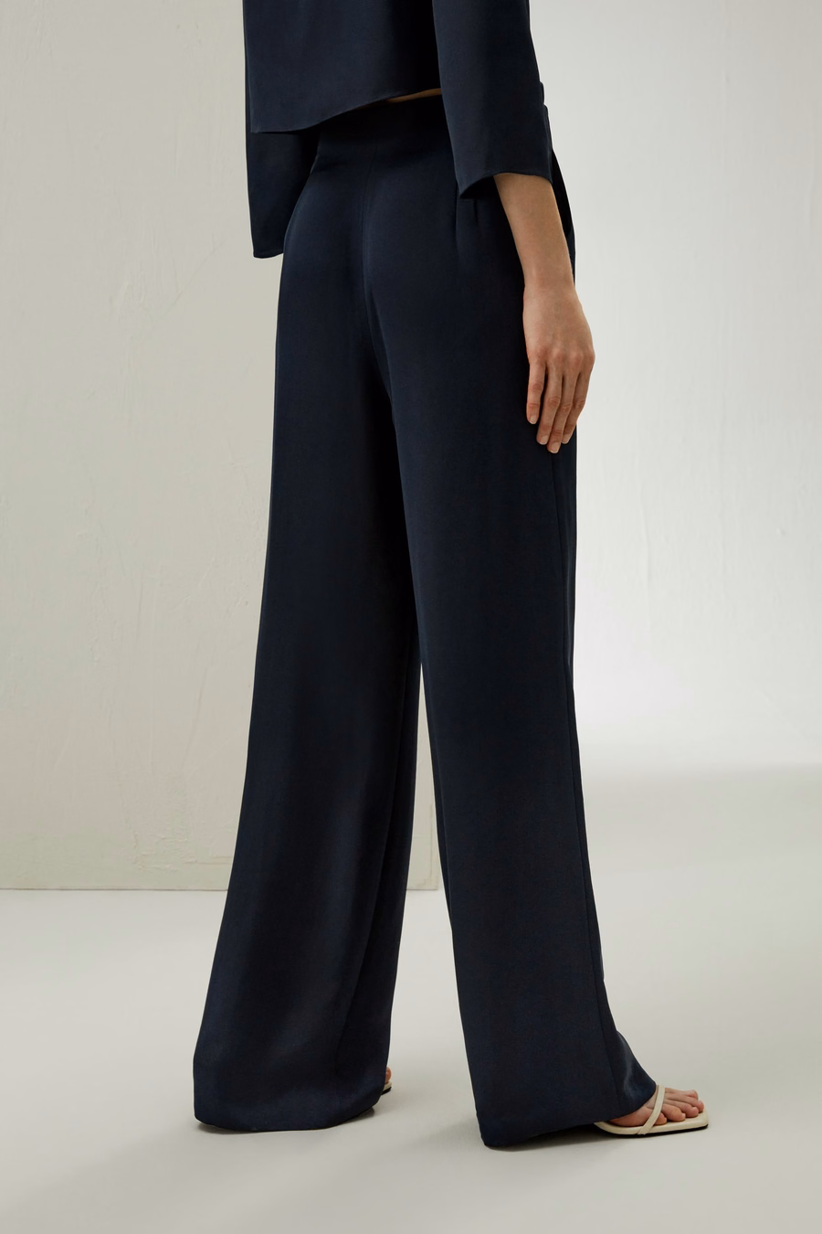 Dubrovnik Button Front Wide Leg Silk Trousers