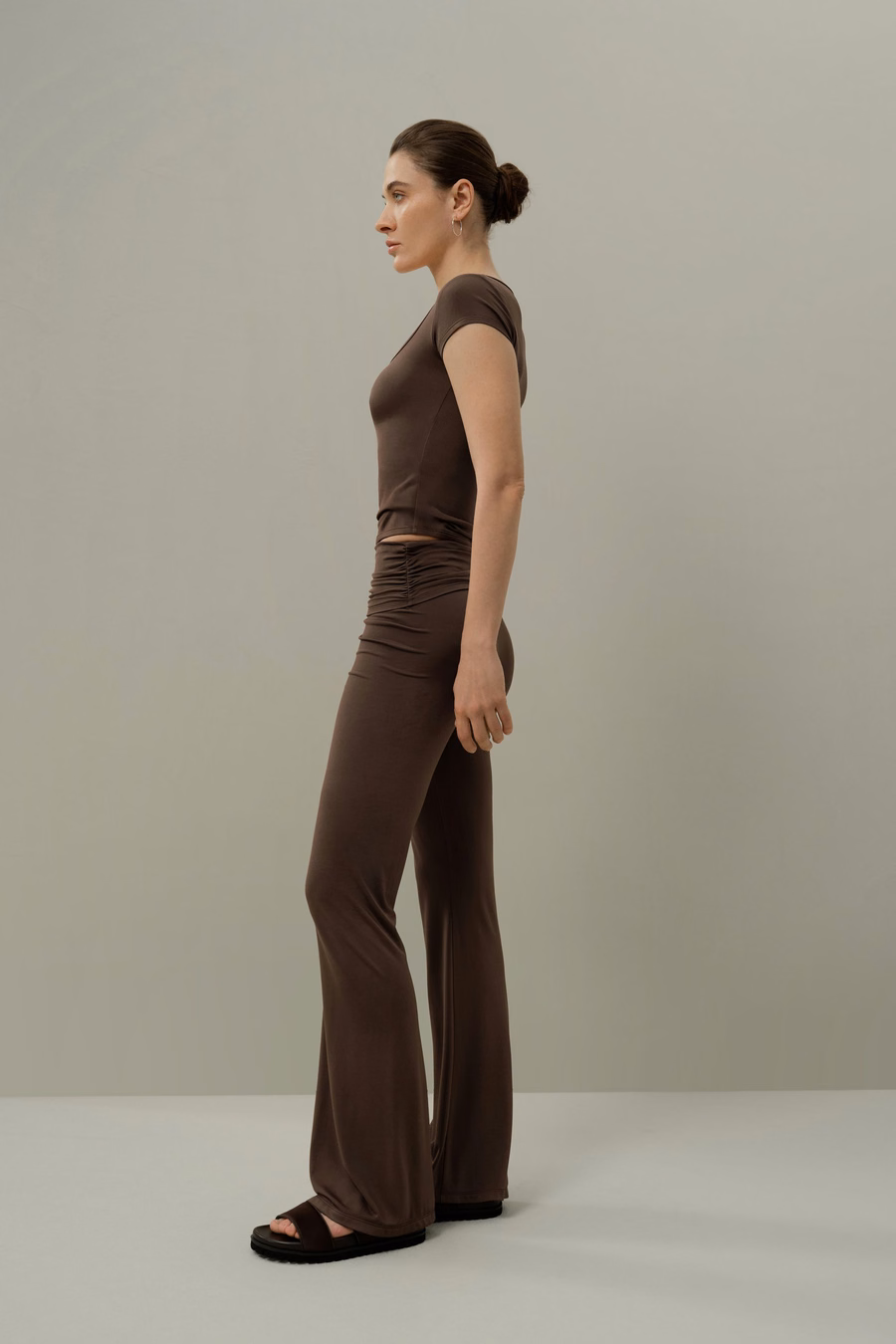 Seidenbreeze-Jersey-Fließende Flare-Hose