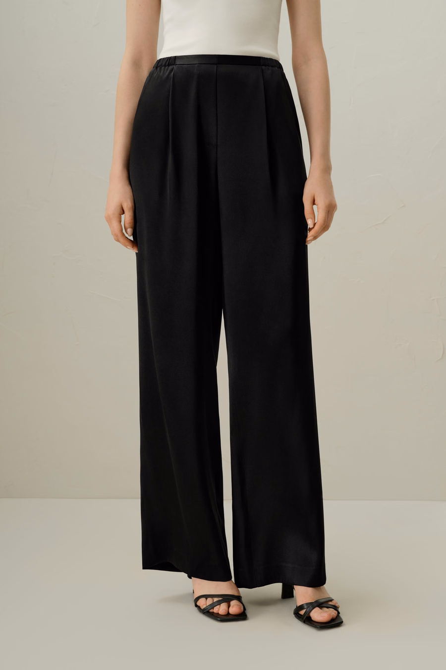 Double-Faced Silk Charmeuse Pants