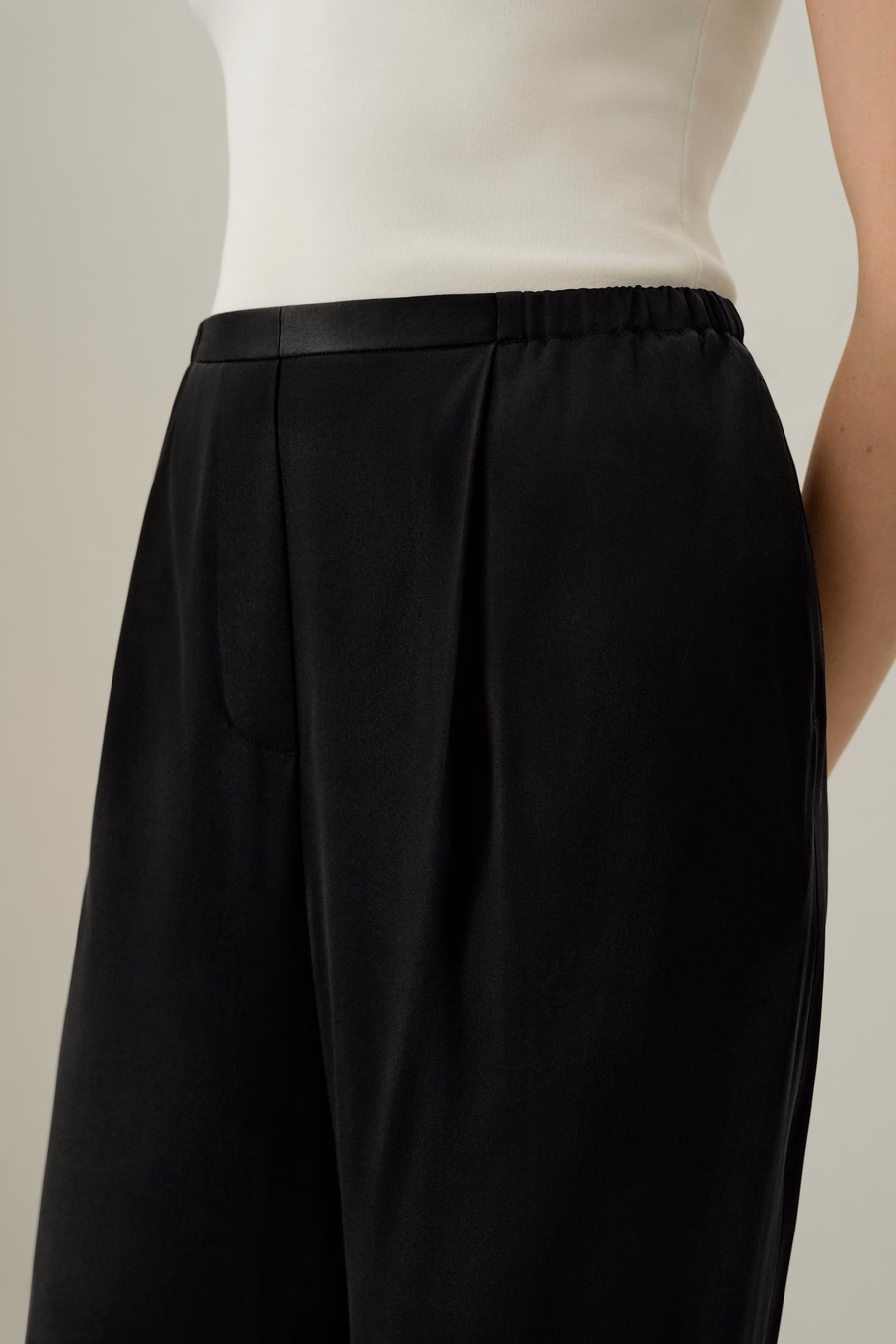 Double-Faced Silk Charmeuse Pants