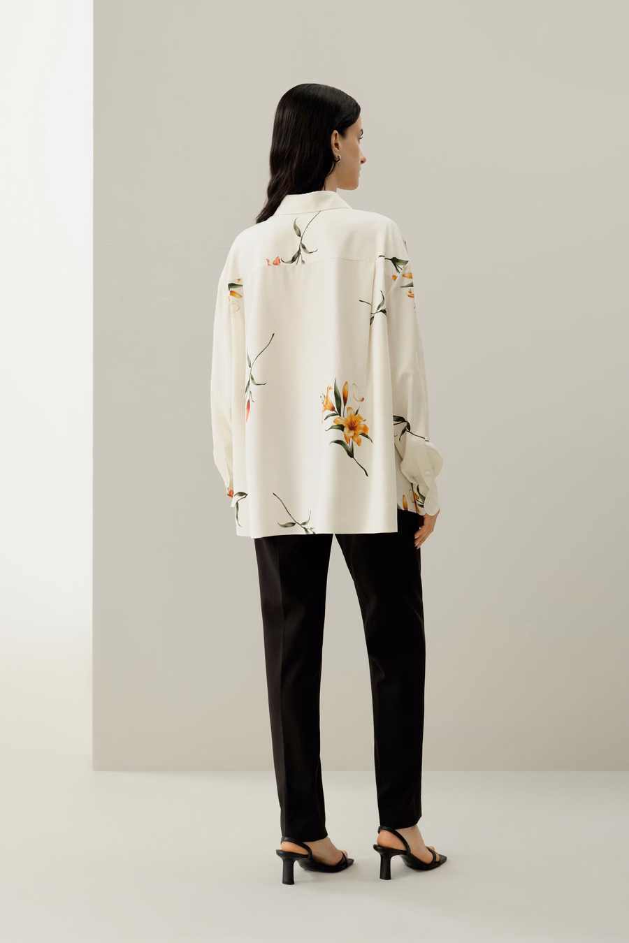 Lily Druck Seiden Oversize Hemd