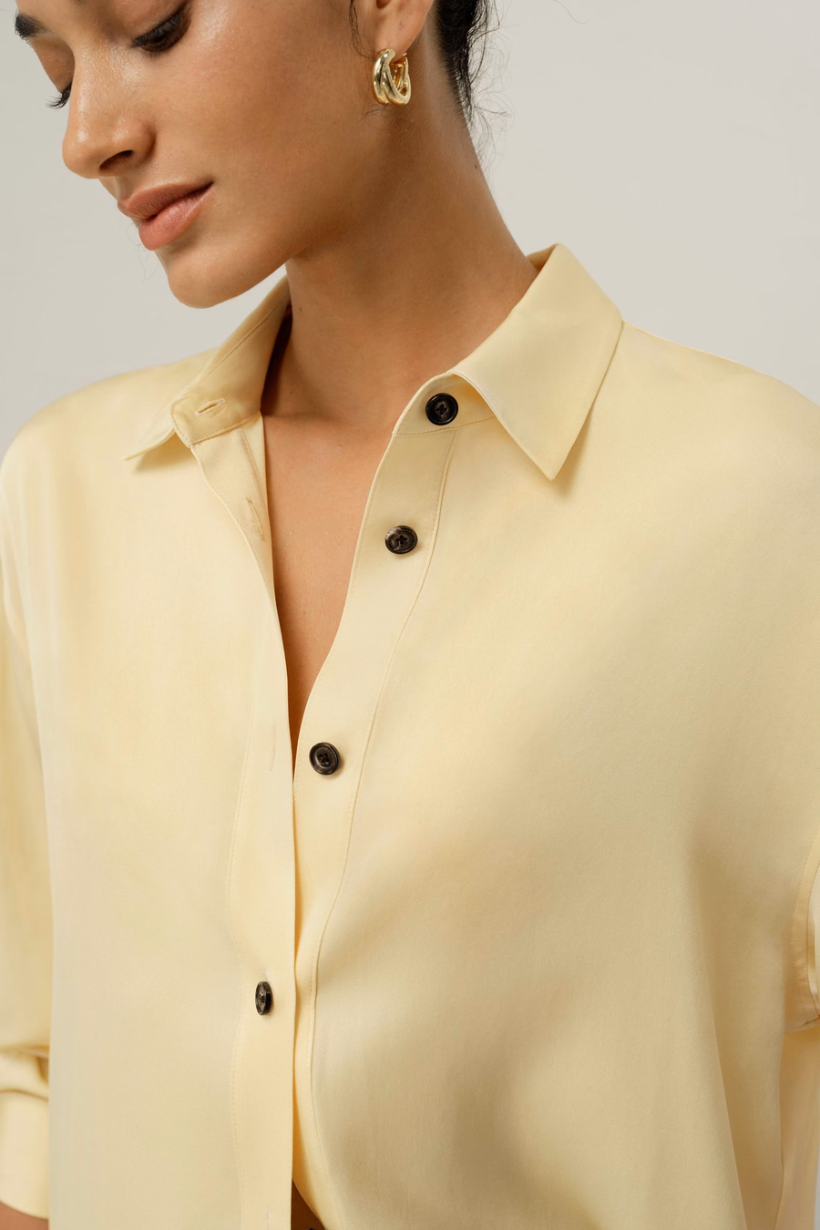 Stretch Doppel-Georgette Oversized Hemd